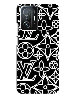 Чохол для Xiaomi 11T / 11T Pro з картинкою «Чорно-білий візерунок LV»