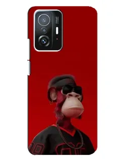 Чохол для Xiaomi 11T / 11T Pro з картинкою «Bored Ape в червоному»