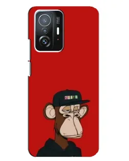 Чохол для Xiaomi 11T / 11T Pro з картинкою «Bored Ape — червоний фон»