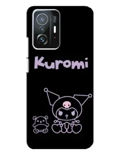 Чехол для Xiaomi 11T / 11T Pro с картинкой «Kuromi — черный минимализм»