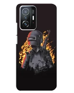 Чохол для Xiaomi 11T / 11T Pro з картинкою «PUBG — вогняний силует»