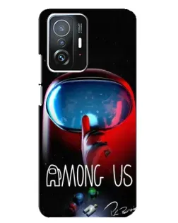 Чохол для Xiaomi 11T / 11T Pro з картинкою «Червоний імпостер — макро»