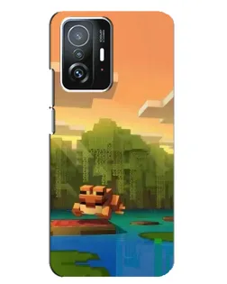Чохол для Xiaomi 11T / 11T Pro з картинкою «Майнкрафт захід сонця»