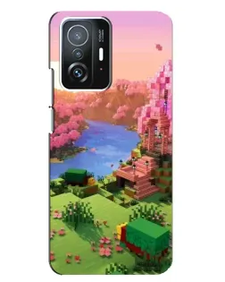 Чохол для Xiaomi 11T / 11T Pro з картинкою «Рожеве дерево Minecraft»