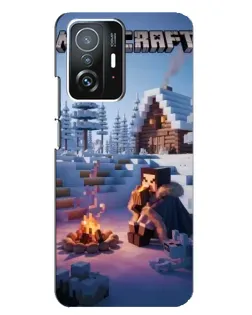 Чохол для Xiaomi 11T / 11T Pro з картинкою «Зимовий Minecraft»