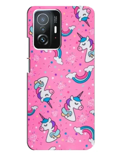 Чехол для Xiaomi 11T / 11T Pro с картинкой «Unicorn паттерн розовый»