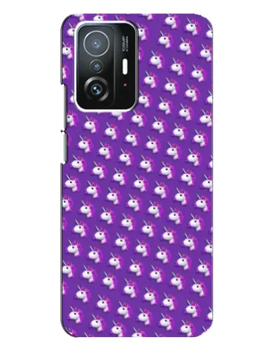 Чехол для Xiaomi 11T / 11T Pro с картинкой «Единороги на фиолетовом»