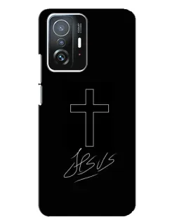Чехол для Xiaomi 11T / 11T Pro с картинкой «Графический крест Jesus»