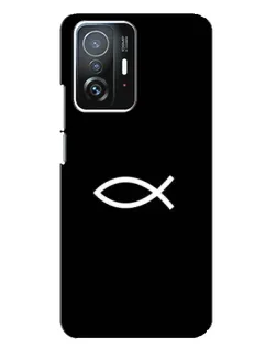 Чехол для Xiaomi 11T / 11T Pro с картинкой «Символ рыбы Jesus»