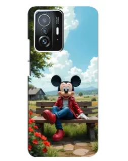 Чехол для Xiaomi 11T / 11T Pro с картинкой «Микки на скамейке»