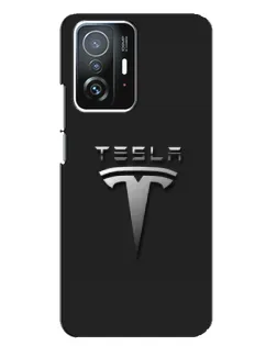 Чохол для Xiaomi 11T / 11T Pro з картинкою «Сталевий логотип Tesla»