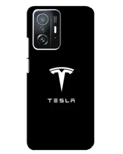Чохол для Xiaomi 11T / 11T Pro з картинкою «Tesla White Logo»