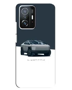 Чохол для Xiaomi 11T / 11T Pro з картинкою «Сріблястий Cybertruck Tesla»