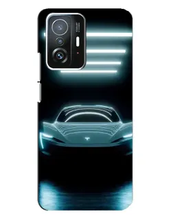 Чохол для Xiaomi 11T / 11T Pro з картинкою «Tesla в неоні»