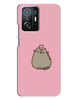 Чехол для Xiaomi 11T / 11T Pro с картинкой «Pusheen сердце»