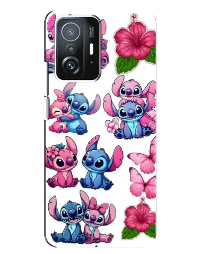 Чехол для Xiaomi 11T / 11T Pro с картинкой «Стикеры Stitch и Angel»