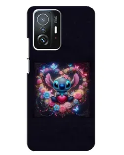 Чохол для Xiaomi 11T / 11T Pro з картинкою «Stitch у квітах»