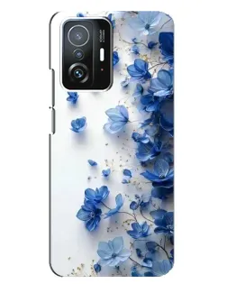 Чохол для Xiaomi 11T / 11T Pro з картинкою «Блакитний квітковий каскад»