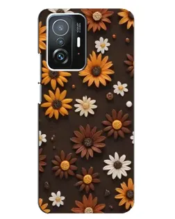 Чохол для Xiaomi 11T / 11T Pro з картинкою «Візерунок з маленьких соняшників»