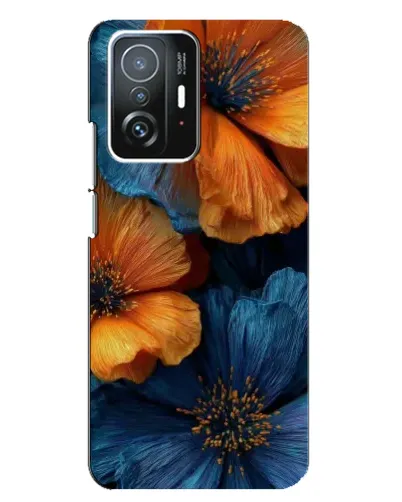 Чехол для Xiaomi 11T / 11T Pro с картинкой «Яркая сине-оранжевая флора» Чехол для Xiaomi 11T / 11T Pro с картинкой «Яркая сине-оранжевая флора»