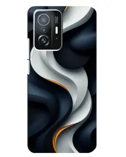 Чехол для Xiaomi 11T / 11T Pro с картинкой «Объемные черно-белые ленты» Чехол для Xiaomi 11T / 11T Pro с картинкой «Объемные черно-белые ленты»