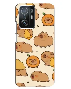 Чехол для Xiaomi 11T / 11T Pro с картинкой «Капибары с апельсинами»