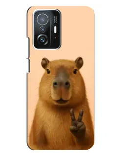 Чехол для Xiaomi 11T / 11T Pro с картинкой «Капибара виктория»