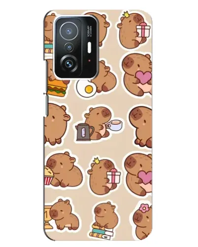 Чехол для Xiaomi 11T / 11T Pro с картинкой «Капибары паттерн»