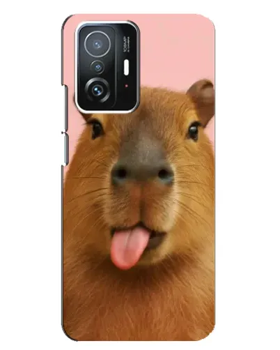 Чехол для Xiaomi 11T / 11T Pro с картинкой «Капибара с языком»