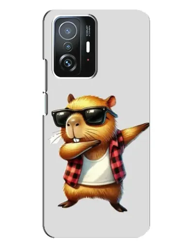 Чехол для Xiaomi 11T / 11T Pro с картинкой «Капибара рэпер даб»