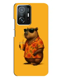 Чехол для Xiaomi 11T / 11T Pro с картинкой «Капибара на отдыхе»