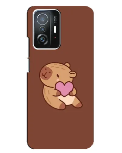Чехол для Xiaomi 11T / 11T Pro с картинкой «Капибара с сердцем»