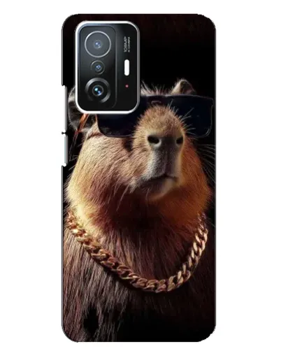 Чехол для Xiaomi 11T / 11T Pro с картинкой «Капибара золотая цепь»