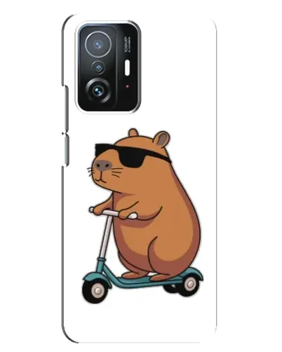 Чехол для Xiaomi 11T / 11T Pro с картинкой «Капибара на самокате»