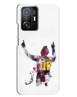 Чехол для Xiaomi 11T / 11T Pro с картинкой «Акварельный Месси Барселона»