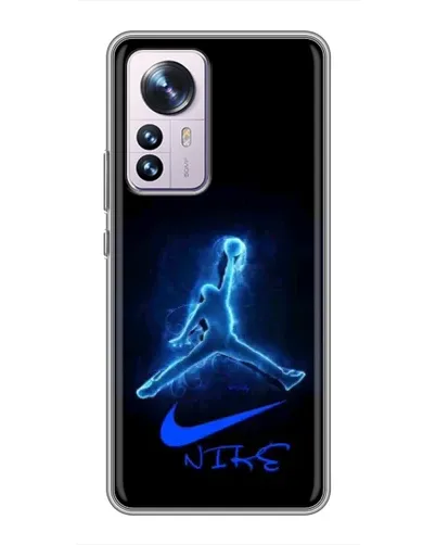 Чехол для Xiaomi 12 / 12X с картинкой «Jordan Neon Blue»