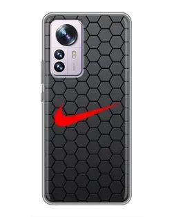 Чохол для Xiaomi 12 / 12X з картинкою «Nike — карбонова сітка»