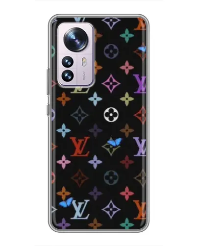 Чехол для Xiaomi 12 / 12X с картинкой «Цветная монограмма LV»