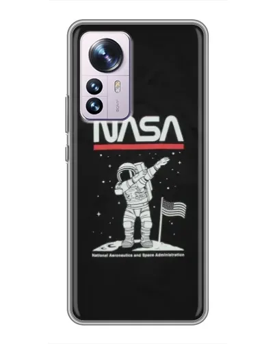 Чехол для Xiaomi 12 / 12X с картинкой «NASA — шагаем по Луне»