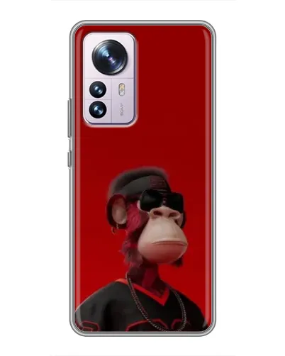 Чехол для Xiaomi 12 / 12X с картинкой «Bored Ape в красном»