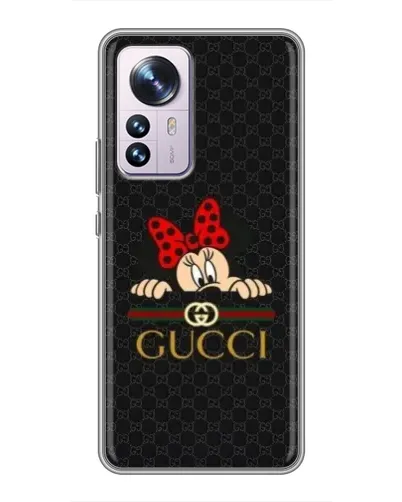 Чехол для Xiaomi 12 / 12X с картинкой «Минни Маус Gucci — черный»