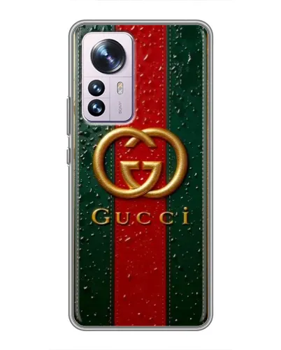 Чехол для Xiaomi 12 / 12X с картинкой «Gucci — фирменная полоса и золото» Чехол для Xiaomi 12 / 12X с картинкой «Gucci — фирменная полоса и золото»
