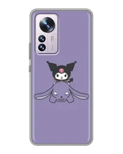 Чехол для Xiaomi 12 / 12X с картинкой «Kuromi на лиловом фоне»