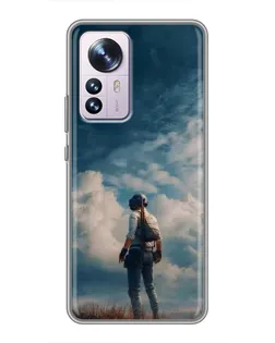 Чохол для Xiaomi 12 / 12X з картинкою «Герой PUBG на скелі»