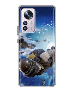 Чохол для Xiaomi 12 / 12X з картинкою «Десант PUBG — стрибок»