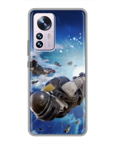 Чохол для Xiaomi 12 / 12X з картинкою «Десант PUBG — стрибок»