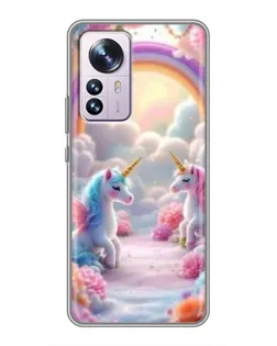 Чехол для Xiaomi 12 / 12X с картинкой «Радуга и единороги» Чехол для Xiaomi 12 / 12X с картинкой «Радуга и единороги»