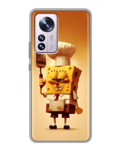 Чехол для Xiaomi 12 / 12X с картинкой «Губка Боб повар»