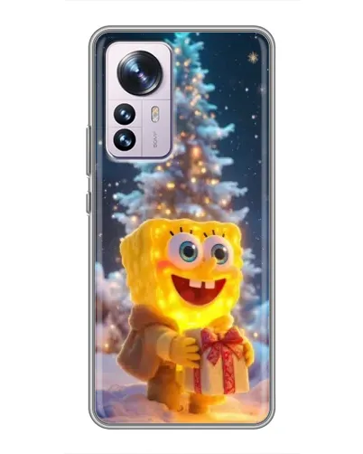 Чехол для Xiaomi 12 / 12X с картинкой «Рождественский Спанч Боб»