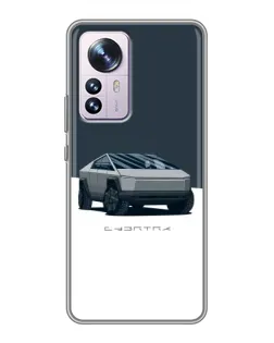 Чохол для Xiaomi 12 / 12X з картинкою «Сріблястий Cybertruck Tesla»
